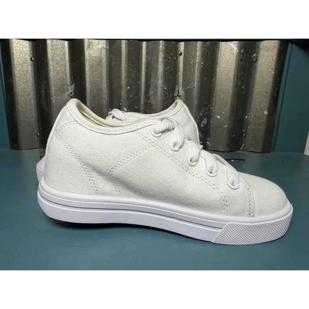 Heelys White Canvas Roller Skate Shoes Kids Size 13 HES10454 Wheels Sneakers